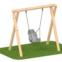 Inclusive round timber commercial swing set